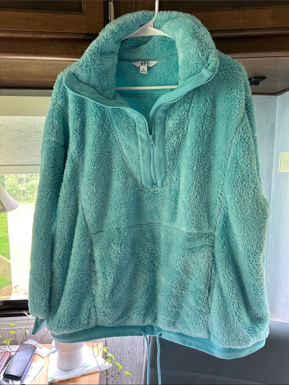 Joy Lab - Cozy Plush Half-Zip Pullover Jacket - Aqua